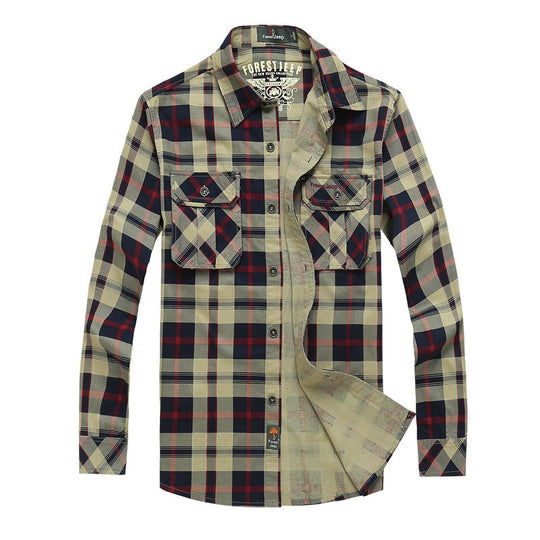 Herren Kariertes Overshirt im Workwear Stil mit aufgesetzten Brusttaschen EB