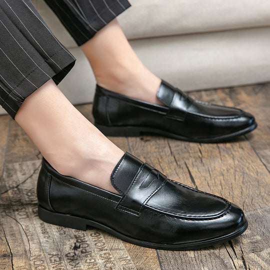 Herren klassische Tassel-Lederloafer mit Mokassinnaht, gepolsterter Komfortinnensohle und rutschfester Gummilaufsohle EB
