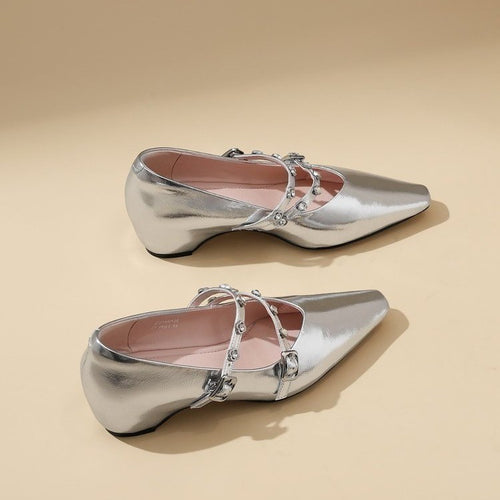 Damen elegante Slingback-Pumps mit funkelndem Riemen EB