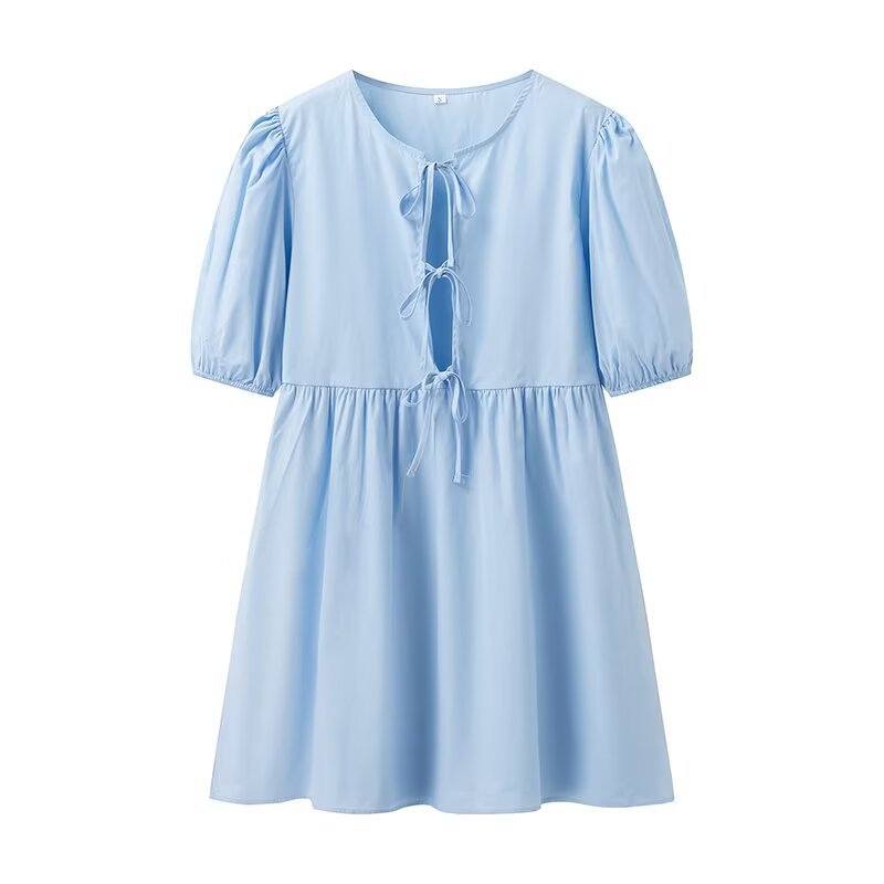 Damen Sommerkleid mit lässigem Leopardenmuster und voluminösen Ärmeln EB
