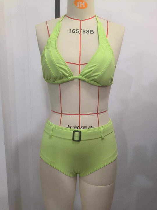 Damen Triangel-Bikini-Set mit praktischen Schnallen-Details EB