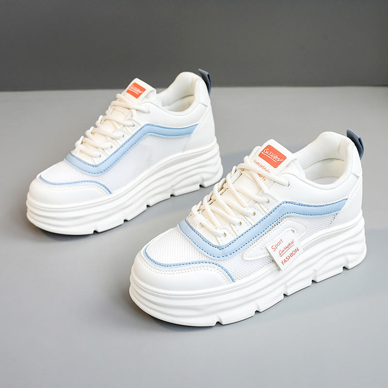 Damen Sportliche Plateau Sneakers mit atmungsaktivem Obermaterial und modischem Design EB