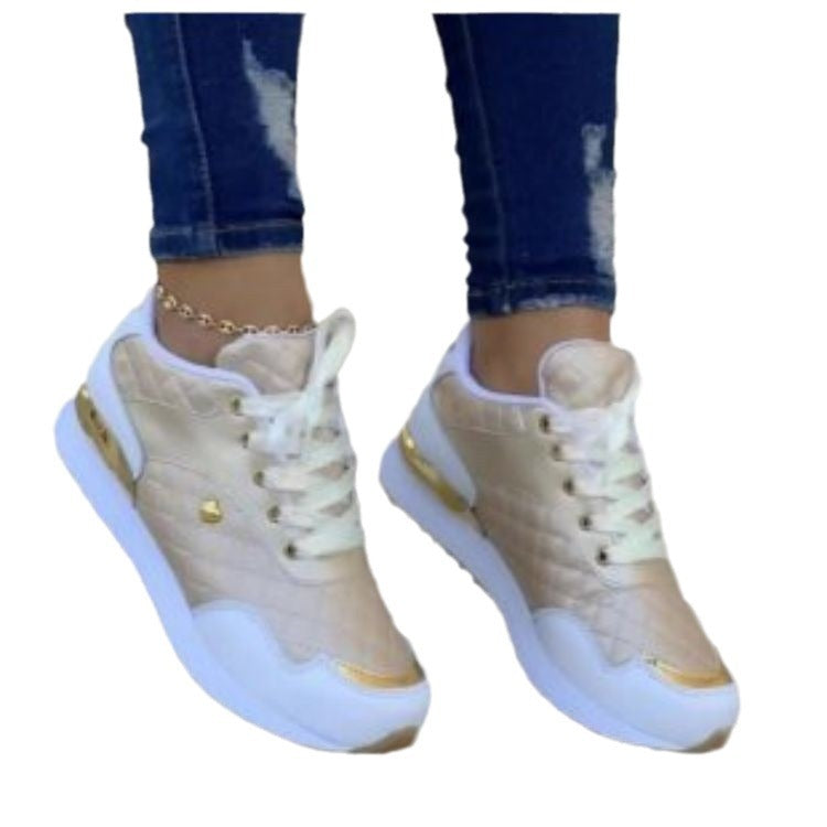 Damen Sportliche Sneakers mit metallischen Akzenten und atmungsaktivem Obermaterial EB