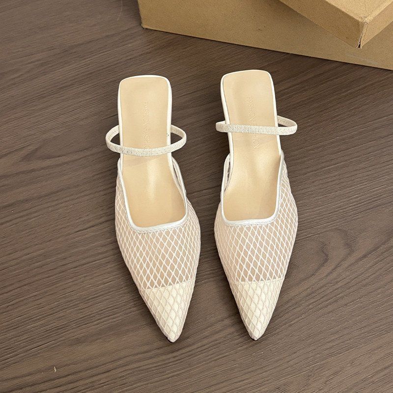 Damen Slingback Mules mit Netzdesign EB