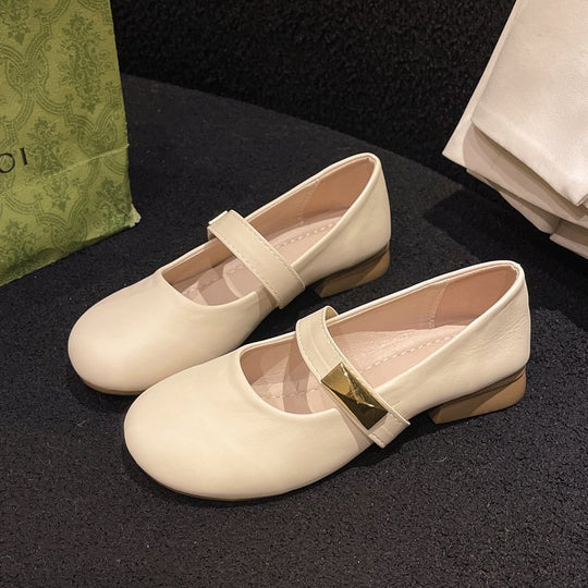 Damen elegante Ballerinas mit dekorativem Riemen EB
