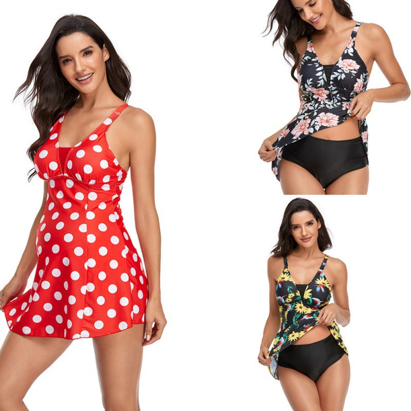 Damen Badeanzug für Schwangere mit modischem Schnitt und floralem Design EB
