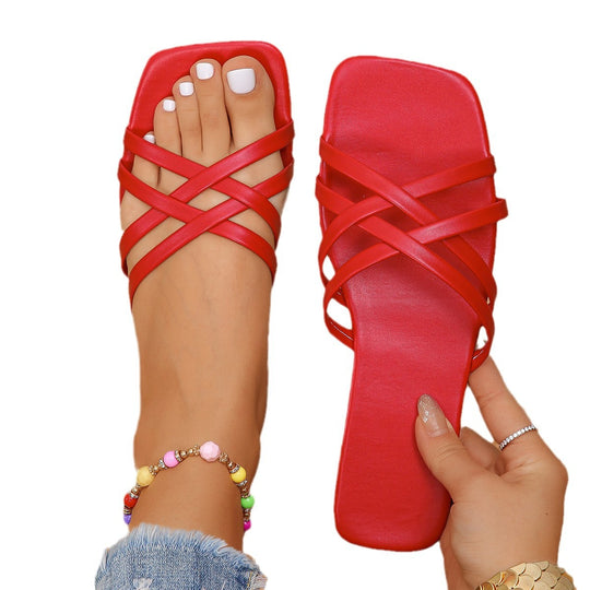 Damen Leder Riemchensandalen EB