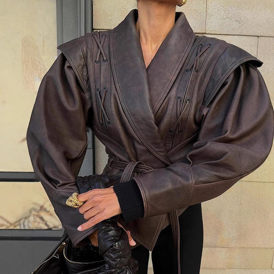 Damen blazer mit dekorativen Schnürungen EB
