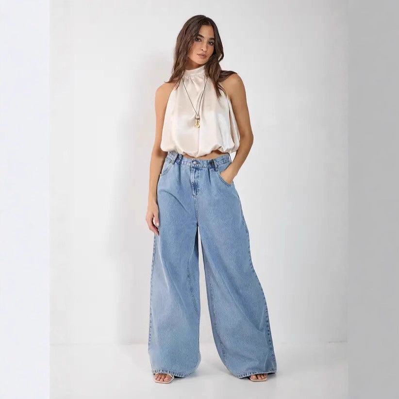 Damen Satin-Haltertop mit gerafftem Ausschnitt EB