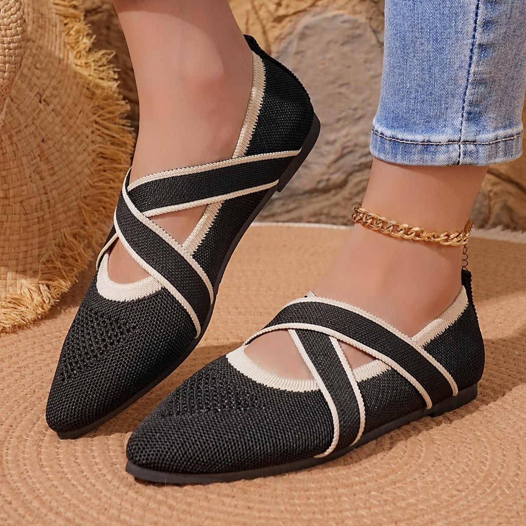 Damen Spitzenschuhe mit gekreuztem Riemendesign und atmungsaktivem Obermaterial EB