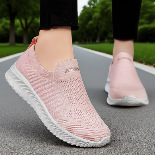 Damen Leichte Slip-On Freizeitschuhe mit atmungsaktivem Strickdesign EB