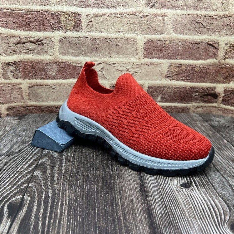 Damen Sportliche Slip-On Sneakers mit atmungsaktiver Mesh-Oberfläche EB