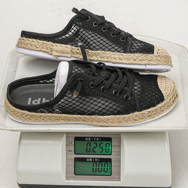 Damen Slip-On Sneaker mit modischem Netzdesign und geflochtenem Fußbett EB