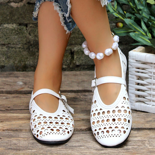 Damen komfortable Halbschuhe mit atmungsaktivem Design und verstellbarem Riemchen EB
