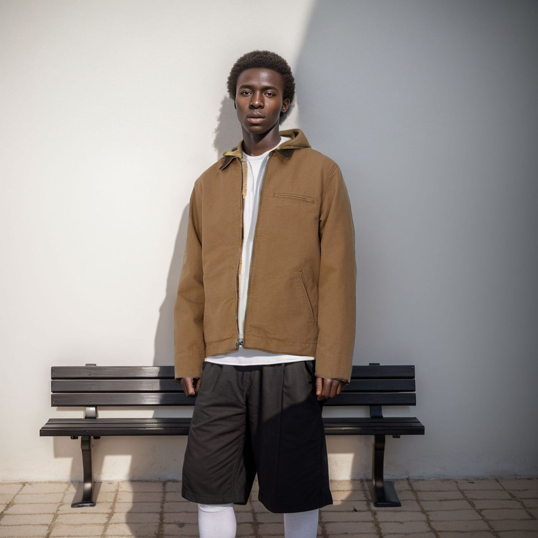 Herren moderne Freizeitjacke mit strukturiertem Design EB