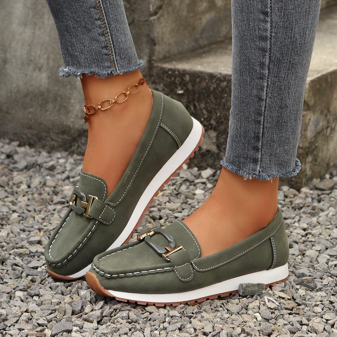 Damen Mokassins mit glamourosem Metall-Detail EB