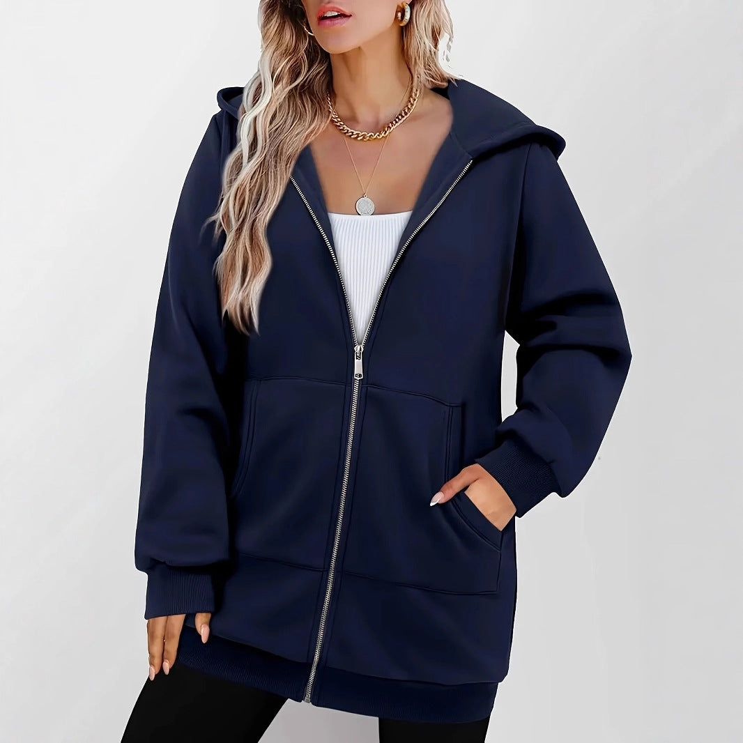 Damen Kapuzensweatjacke mit großzügigen Taschen von EB