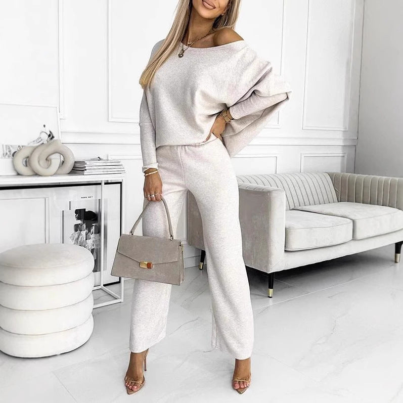 Damen Lässiges Oberteil und weite Hose Set EB