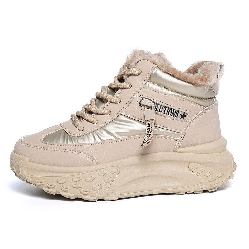 Damen High-Top Sneakers mit isolierendem Fleece-Futter und rutschfester Laufsohle EB
