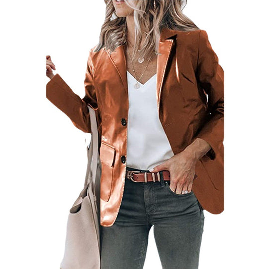 Damen eleganter Blazer mit zwei Taschen und zeitlosem Schnitt EB