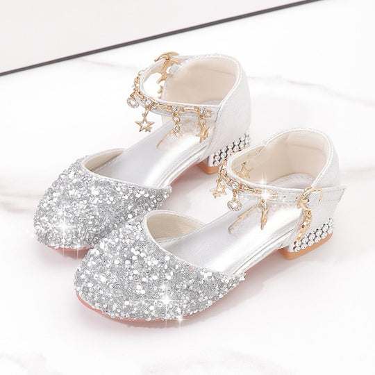 Damen Elegante und funkelnde Mittelabsatzschuhe mit Perlen- und Schleifendetails EB