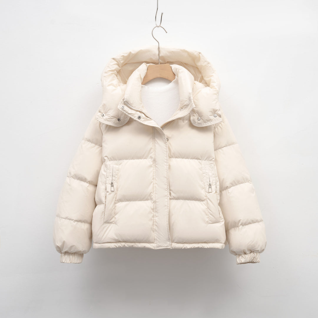 Damen Pufferjacke mit abnehmbarer Kapuze und voluminösem Schnitt EB