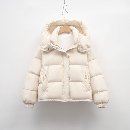 Damen Pufferjacke mit abnehmbarer Kapuze und voluminösem Schnitt EB
