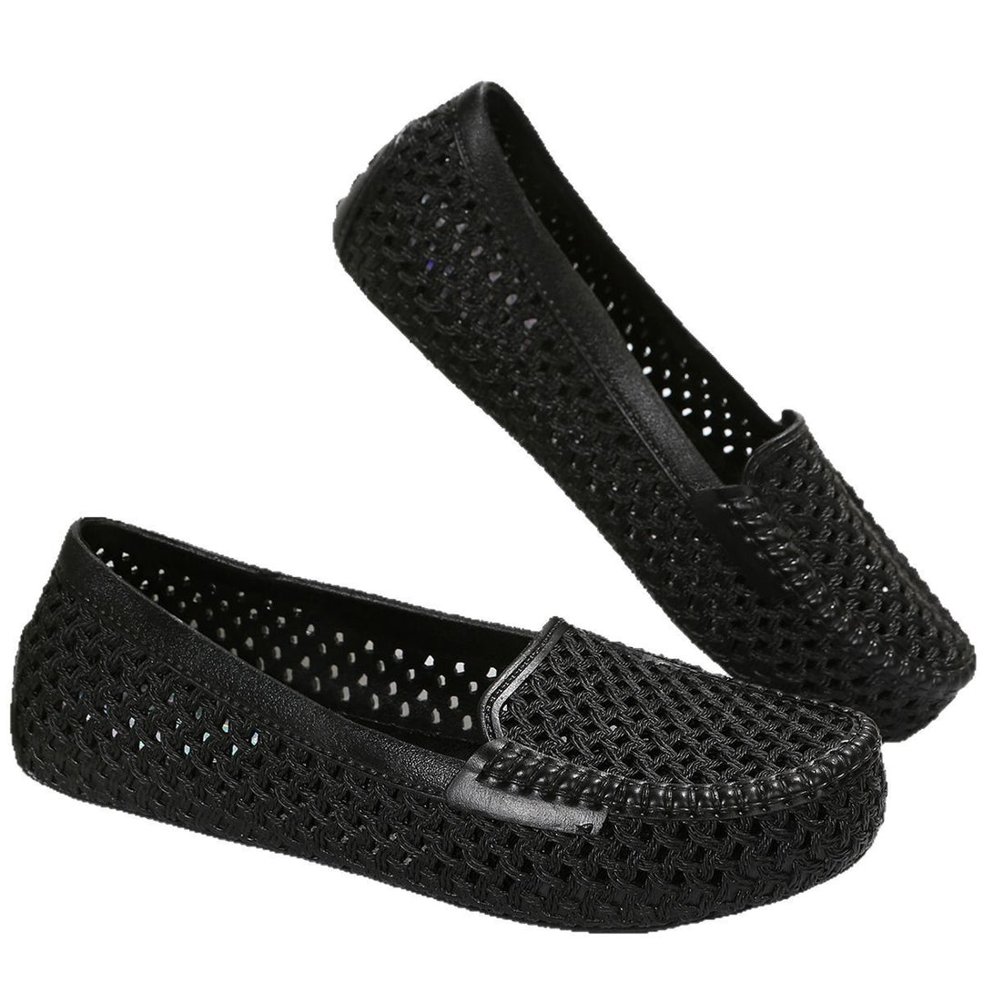 Damen geflochtene Slipper mit elastischem Einsatz EB