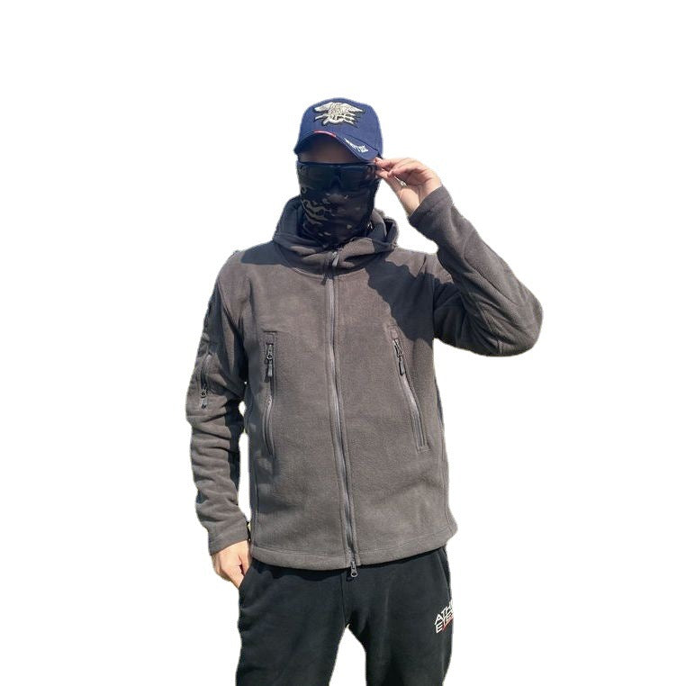 Herren Fleecejacke mit multifunktionalen Reißverschlusstaschen EB