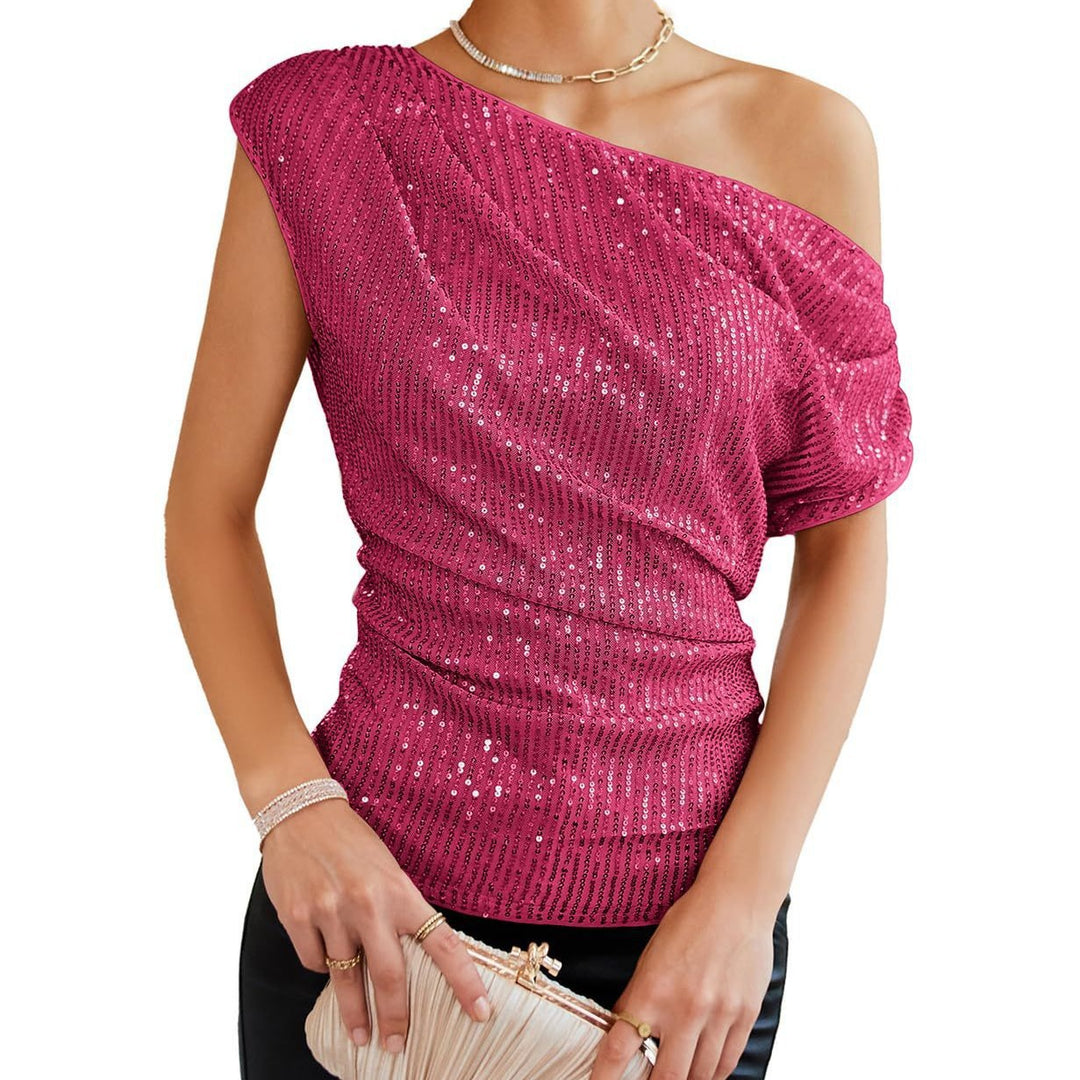 Damen schulterfreies Glamour-Shirt EB
