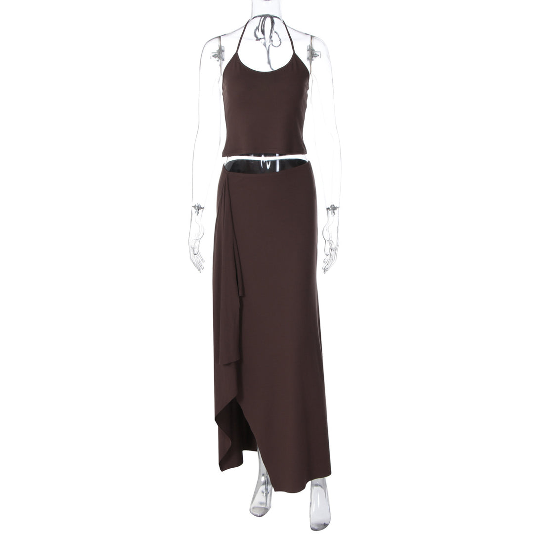 Damen Maxikleid mit asymmetrischem Saum und verstellbarem Träger EB