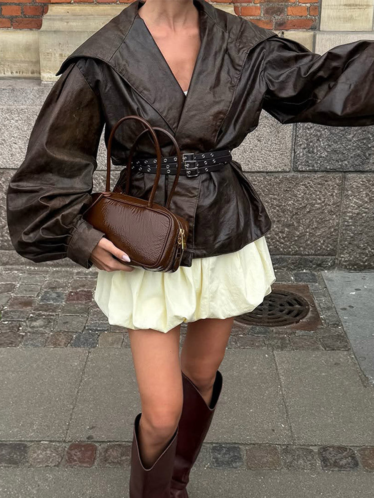 Damen Elegante jacke mit voluminösen Puffärmeln EB