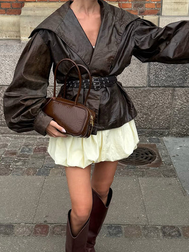 Damen Elegante jacke mit voluminösen Puffärmeln EB