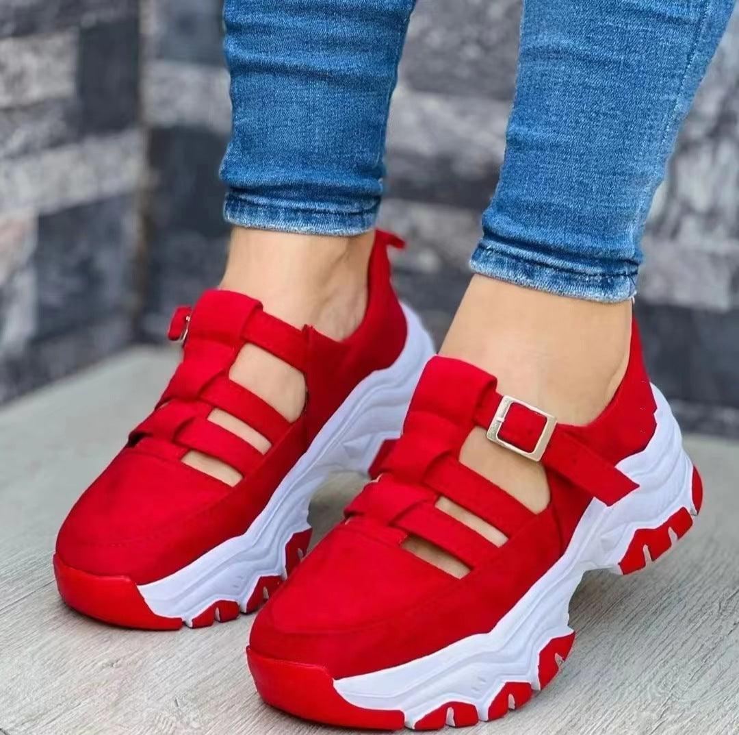 Damen Chunky Sneakers mit verstellbarem Riemen und atmungsaktiver Sohle EB