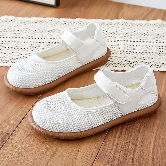 Damen Komfortable Ballerinas mit elastischem Klettverschluss EB