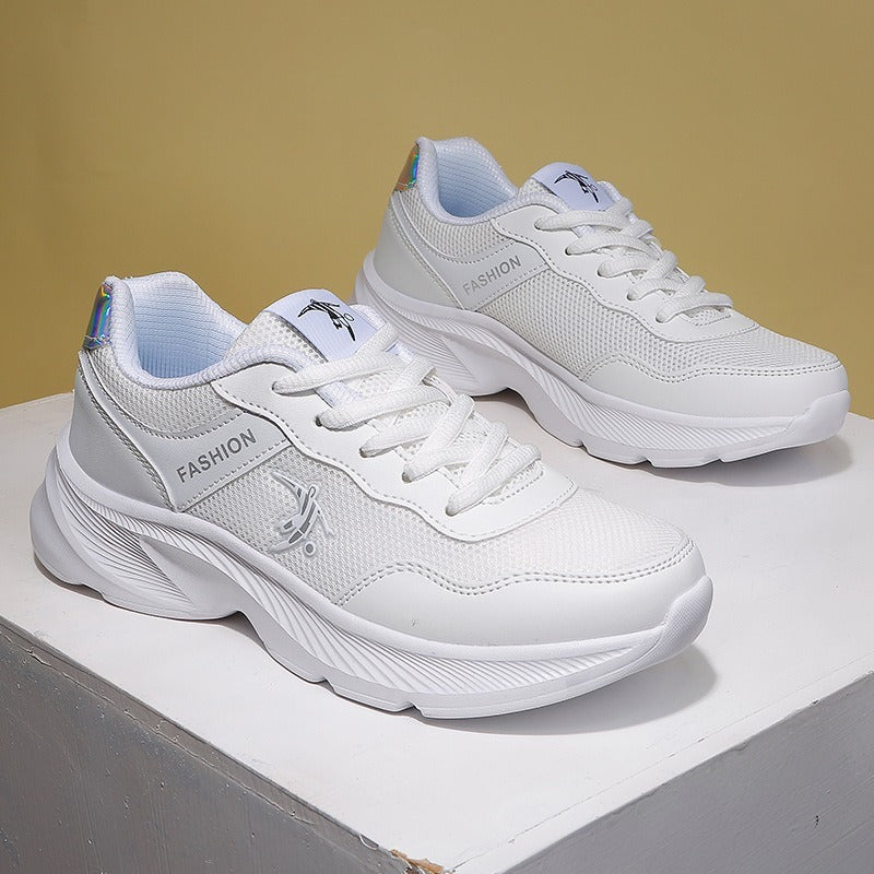 Damen Modische Sneaker mit atmungsaktiver Mesh-Oberfläche und flexibler Sohle EB