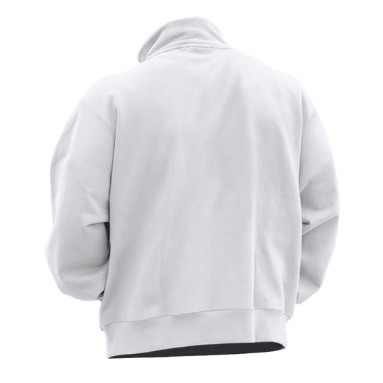 Herren Fleece-Hoodie mit modernem Reißverschluss und hohem Kragen EB