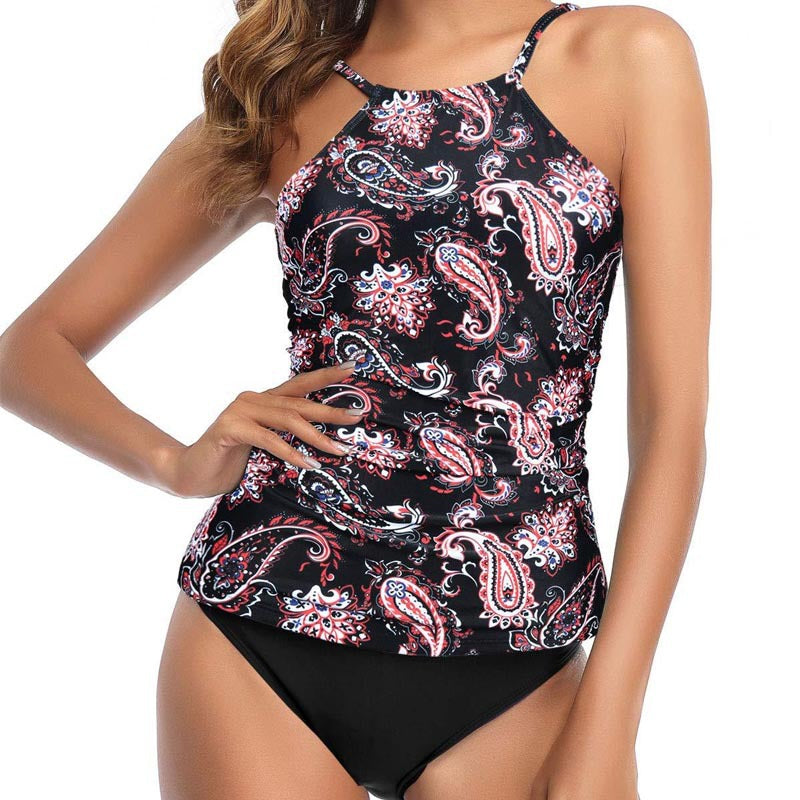 Damen Tankini-Oberteil mit elegantem Raffung und floralem Design EB