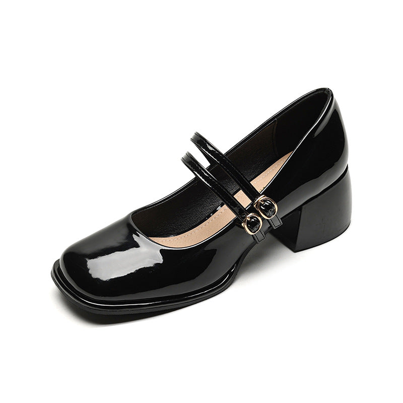 Damen Plateau-Pumps mit dekorativem Doppelriemen EB
