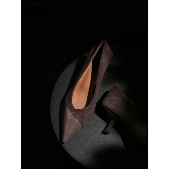 Damen spitze Pumps mit elegantem Veloursleder EB