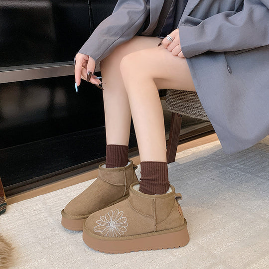 Damen bequeme Winterboots mit ergonomischem Innenfutter und rutschfester Sohle EB