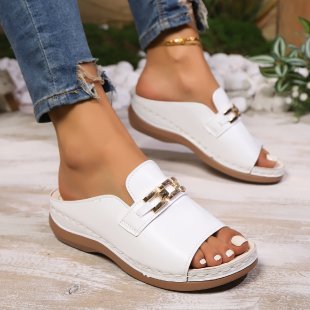 Damen Komfortable Clogs mit dekorativen Schnallen EB