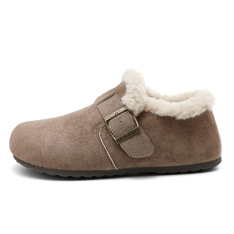Damen warme Clogs mit kuscheligem Innenfutter und modischem Schnallenverschluss EB