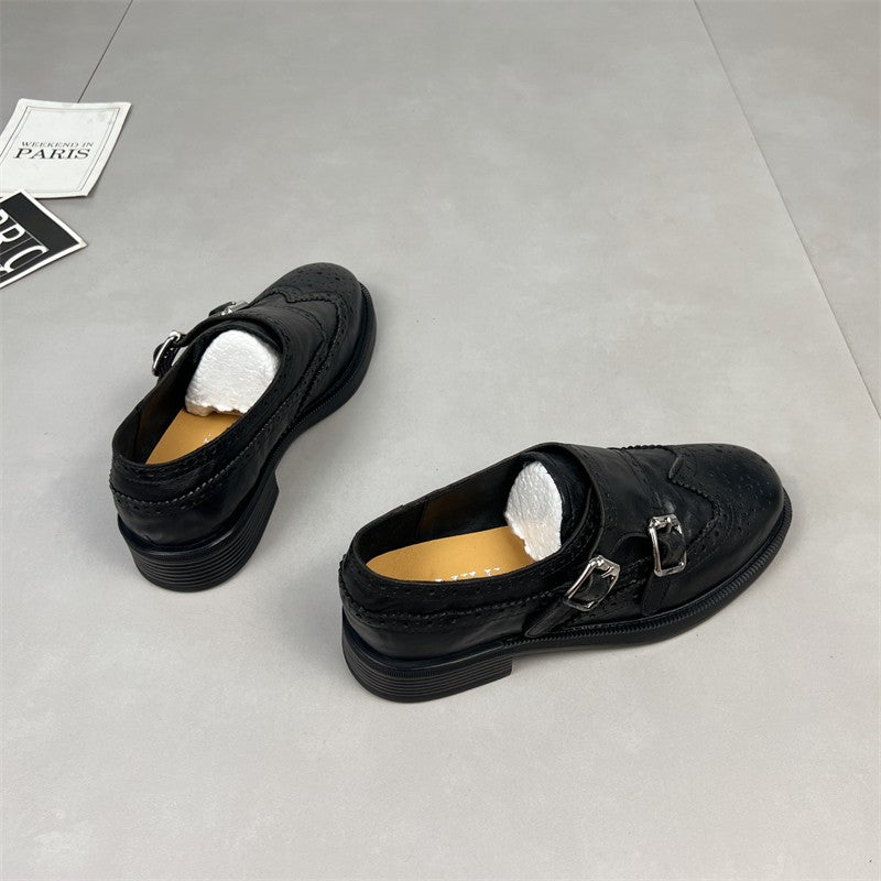 Damen elegante Mokassins mit modischer Schnallenverzierung EB