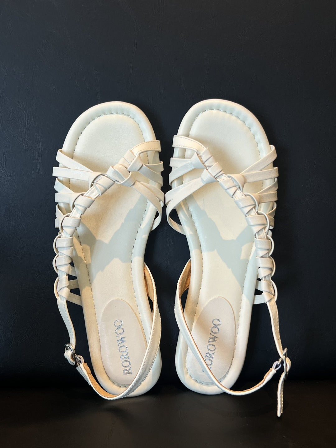 Damen stylische Riemchensandalen mit geflochtenem Obermaterial EB