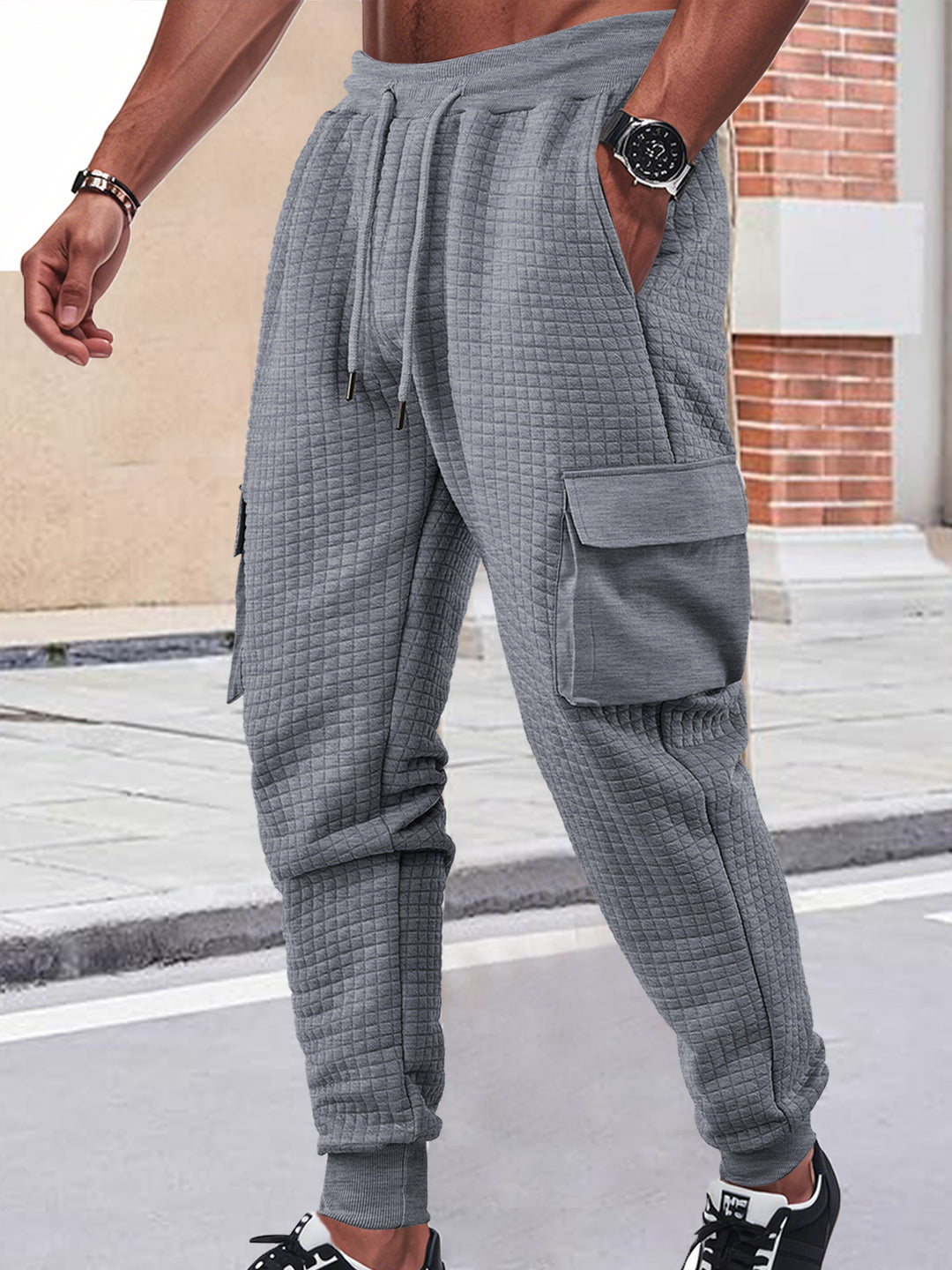 Herren Cargo-Jogginghose mit atmungsaktivem Material und praktischen Seitentaschen EB