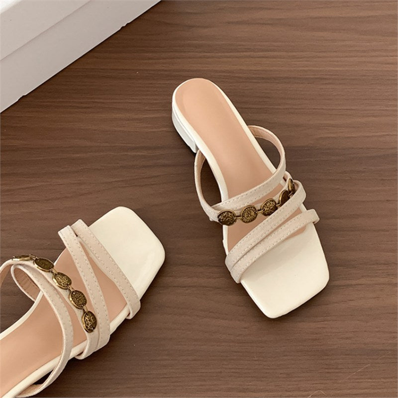Damen elegante Plateau-Sandalen mit modischem Riemendesign EB