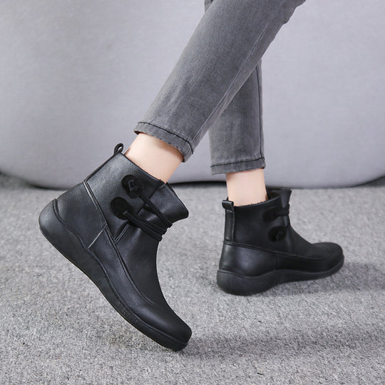 Damen modische Winterstiefeletten mit modernem Schnürdesign und rutschfester Sohle EB