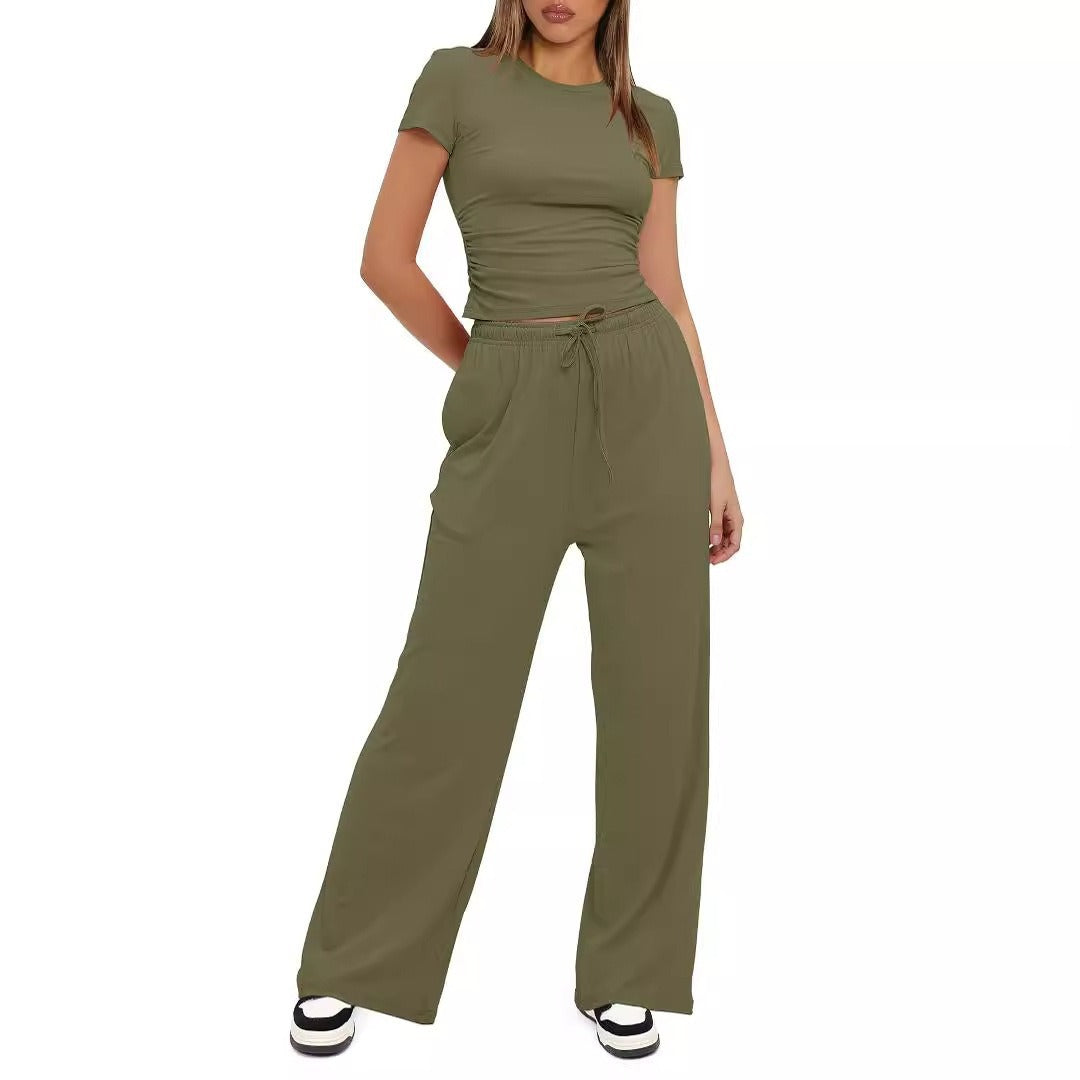 Damen Bequemes Lounge-Outfit mit elastischem Bund und weitem Schnitt EB