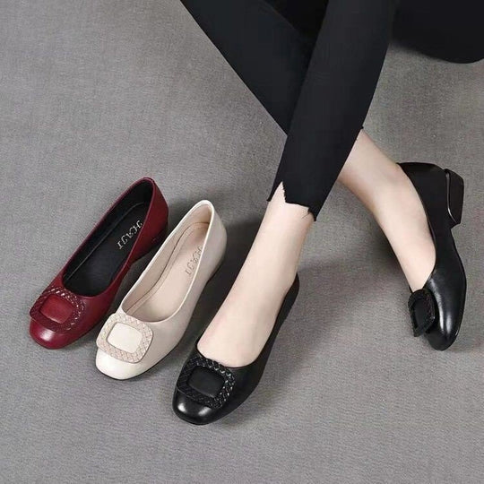 Damen Komfortable Ballerinas mit eleganter Schnallenverzierung EB